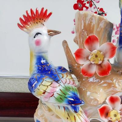 TƯỢNG – BÌNH CẮM HOA HỌA TIẾT CHIM HOA